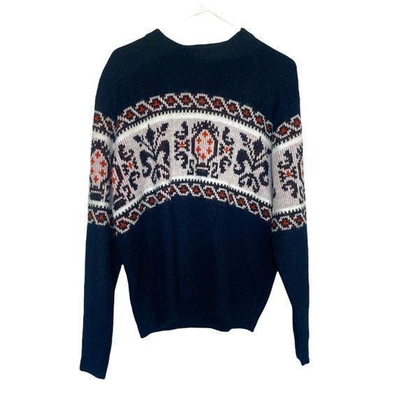 Sportswear Revere Sweater Knit Sz Large 80s 90s Crewneck Ugly sweater Vintage - Picture 2 of 12